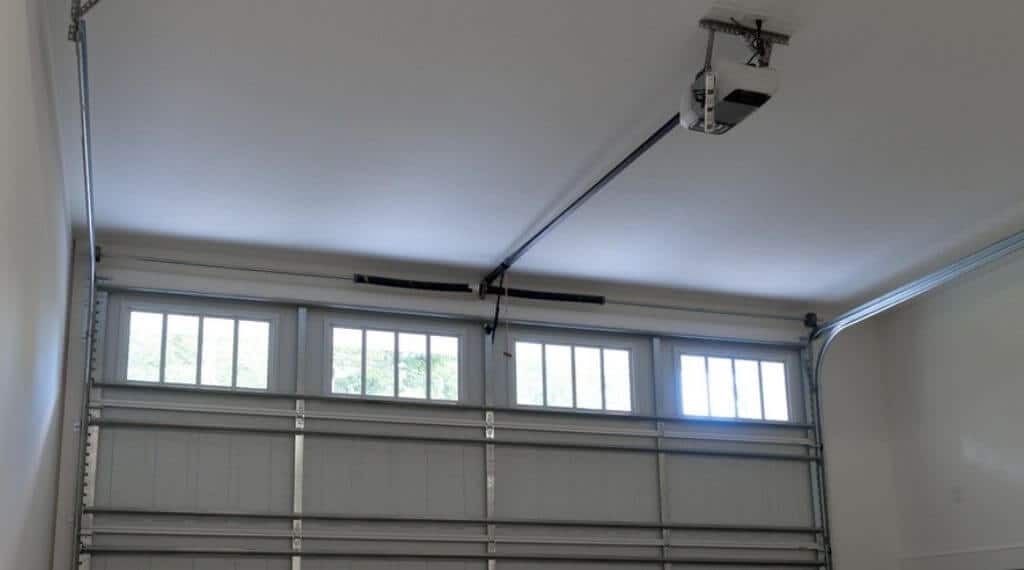 garage door opener shown installed