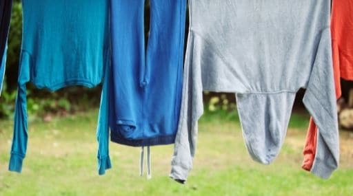 clothes air drying after hand washing